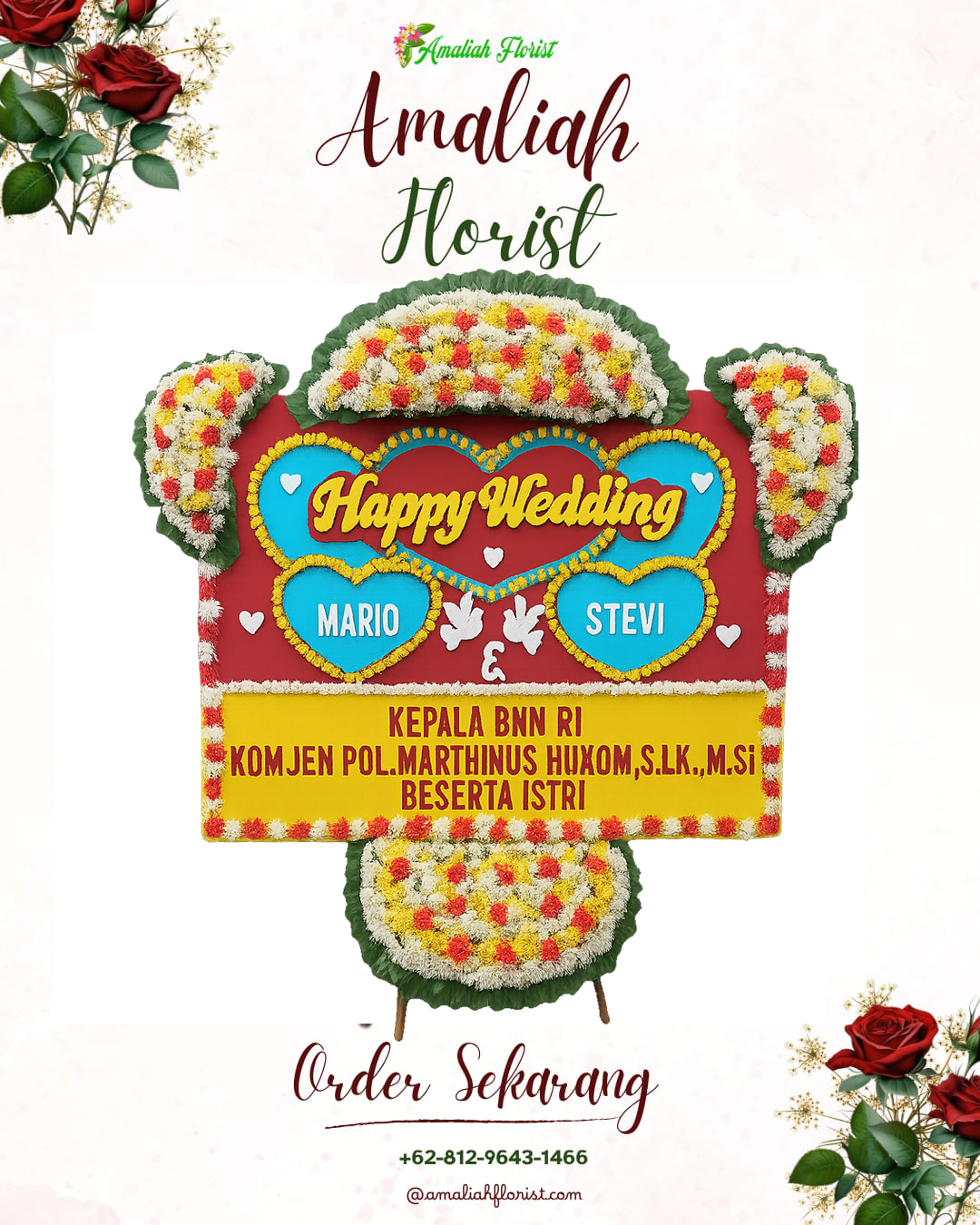 Papan Bunga Pernikahan Larangan